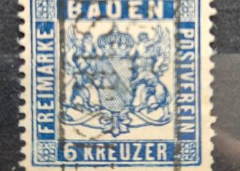 Niemcy Baden 1862 Mi 19b,  6 krajcarów