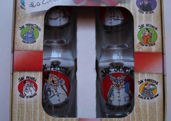 Komplet 4 kieliszki impreza urodziny prezent wódki śmiesz 18