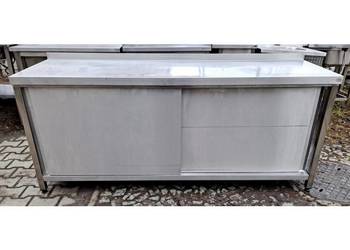 STÓŁ GASTRO Z SZAFKĄ - DRZWI SUWANE - 200/60/85 CM - M.480.