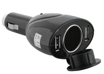 Ładowarka samochodowa z 2 gniazdami USB 5V/1A + gniazdo zapa
