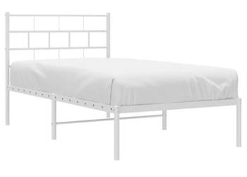Łóżko Metalowe Białe Rama Łóżka Ze Stelażem Biała 107x203 cm WM-355704