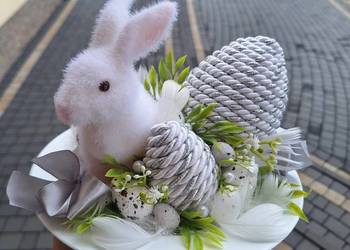 Stroik wielkanocny Wielkanoc wiosna dekoracja do domu pisanki zając