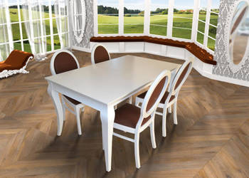 Stół OLIVIER + 6 krzeseł OVAL Lite Drewno