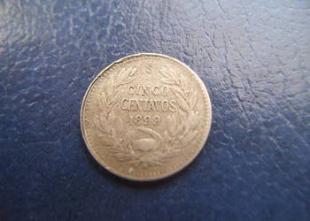 Stare monety 5 centavo 1899 Chile srebro