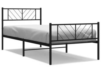 Łóżko Metalowe Czarne Rama Łóżka Ze Stelażem 80x200 cm WM-372188