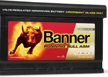 Akumulator 12V 80Ah 800A P+ AGM Start-Stop Banner Running Bull 58001