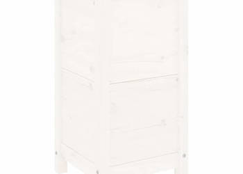 Donica ogrodowa biała 40x40x78 cm lite drewno sosnowe WM-825276