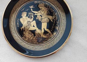 Ozdobny talerzyk z greckiej porcelany 24Kgold Ozdobny talerzyk z greckiej porcelany 24Kgold