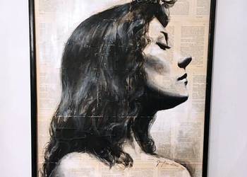 Portret kobieta POŚWIATOWSKA duży nowoczesny obraz do salonu