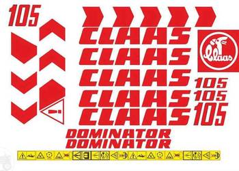 Naklejki na kombajn Claas 105 - zamienniki, ODPORNE