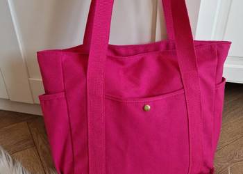 Torba na ramię shopper hobo boho różowa torebka miejska tote a4