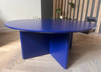 Okrągły stolik kawowy niebieski 80cm - Sklum