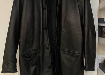 Czarna kurtka/płaszcz z naturalnej skóry