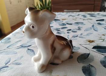 PRL figurka pies Łomonosow porcelana