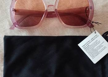 ASOS/ Duże, różowe Okulary przeciwsłoneczne z Londynu/ NOWE
