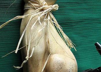 KOT - z kokardą - Figurka ceramika - 15 cm wesoły kotek