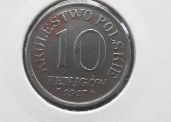 10 Fenigów Królestwo Polskie 1917 r - nr 3 - Skrętka 10 Fenigów Królestwo Polskie 1917 r - nr 3 - Skrętka