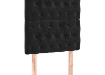 Zagłówek do łóżka z LED czarny 80x7x118/128 cm aksamit WM-3122792
