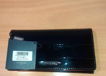 Wittchen Nowy Portfel Damski Stylowy Duży Skóra Czarny Kraków