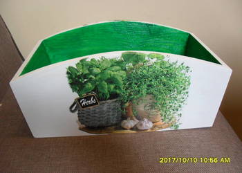 Pojemnik decoupage z motywem ziół! Cudo!