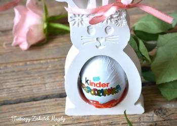 Zajączek gipsowy z Kinder niespodzianką ręcznie robione