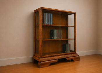 Witrynka Biblioteczka Komoda Art Deco – orzech, fazowane szyby