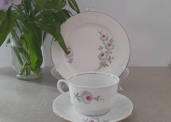Trio śniadaniowe Stadtlengsfeld 1950-1963 vintage stara porcelana filiżanka