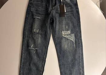 Spodnie jeansowe z przetarciami męskie/unisex vintage style