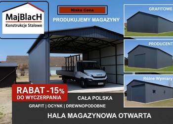 A115-Garaż Blaszany GRAFIT - kolory RAL | Blaszak | Zadaszenie – Maj-Blach