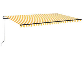 Automatycznie zwijana markiza 500x350 cm żółto-biała WM-3069228