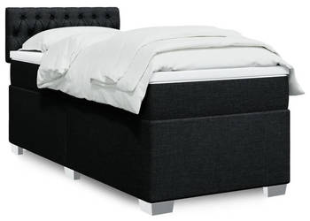 Łóżko kontynentalne z materacem czarne tkanina 90x190 cm WM-3285752