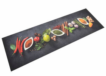Dywanik kuchenny wzór w przyprawy 60x180 cm aksamit WM-136541