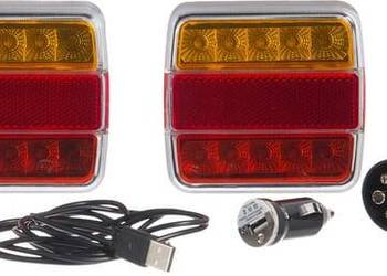 Zestaw lamp bezprzewodowych LED, kwadratowych, 12V, Li-ion, na magnes, wty…