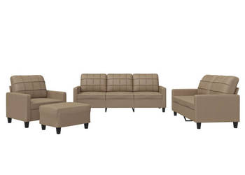 4-osobowa sofa z poduszkami cappuccino sztuczna skóra WM-3201347