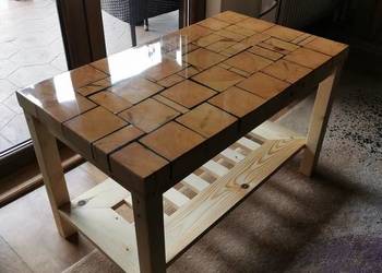 Ława sosnowa, stolik kawowy, żywica epoksydowa