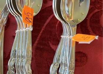 Platerowe łyżeczki, widelczyki. Jeden komplet.