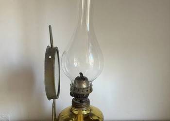 Lampa naftowa prodrym prl z kloszem i lusterkiem wisząca stojąca
