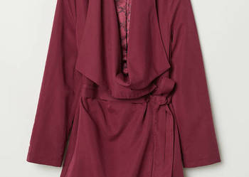 Nowa marynarka H&M 44 XXL kurtka duży kołnierz śliwkowa burg