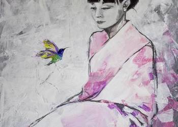 Akryl na płótnie "TU I TERAZ" 70x100cm obraz