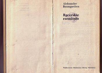 (5357) RYCERSKIE RZEMIOSŁO – ALEKSANDER BAUMGARDTEN