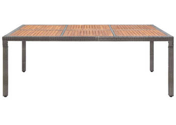 Stół ogrodowy szary 200x150x74 cm rattan PE i drewno akacji WM-46135