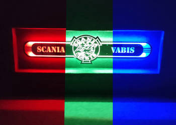 Scania Vabis  Lustro LED  na tylną ścianę, nad łóżko S01-RGB