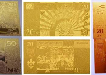 3 x ZŁOTY BANKNOT 1050 Zestaw Chrztu Jan Paweł 300 Koronacji