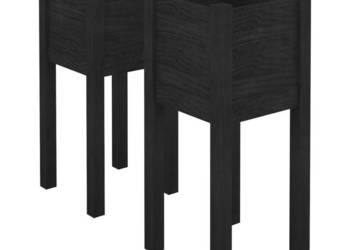 Donice ogrodowe 2 szt. czarne 31x31x70 cm drewno sosnowe WM-810788
