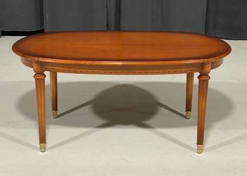 Intarsjowany wiśniowy stolik kawowy owalny, Warrings