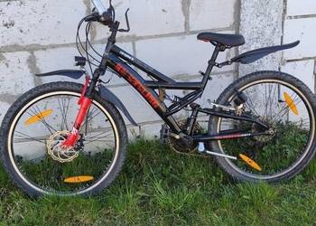 Rower MTB 24” amortyzacja przód tył Shimano 21 biegów