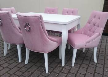 Krzesło do salonu shabby vintage chesterfield z kołatką hamp