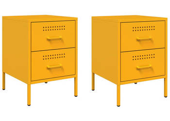 Szafki nocne 2 szt. musztardowe 36x39x505 cm stal WM-842929