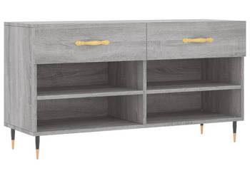 Ławka z miejscem na buty szary dąb sonoma 102x35x55 cm WM-829722