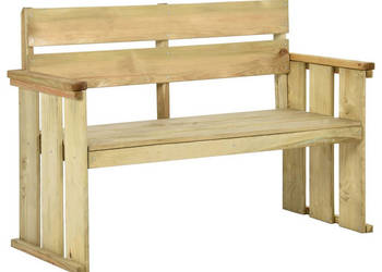 Ławka ogrodowa 121 cm impregnowane drewno sosnowe WM-318407